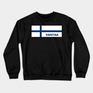 Vantaa City in Finnish Flag Crewneck Sweatshirt